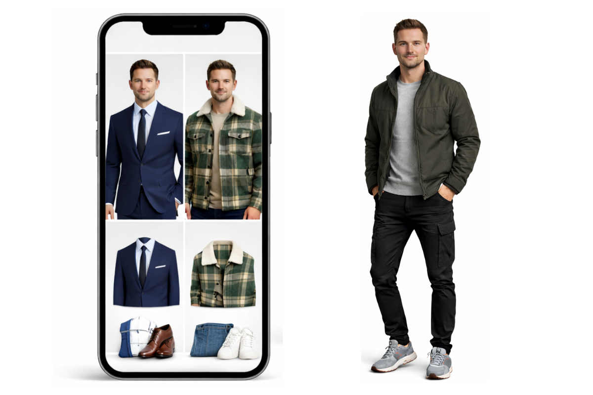 Virtuelle Anprobe Visualisierung auf Kunden-Körpermodell